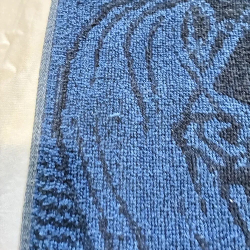 Surfer Girl Beach Towel 27x54 Surfboard Blue Stripes Reversible Navy Blue *READ*